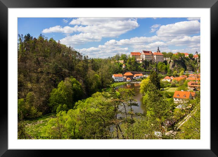 Bechyne, small, resort town on the Luznice river i Framed Mounted Print by Sergey Fedoskin