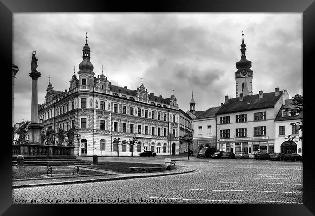 Square in town Pisek. Czechia. Framed Print by Sergey Fedoskin