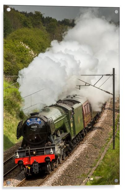 The Flying Scotsman Acrylic by Dave Hudspeth Landscape Photography