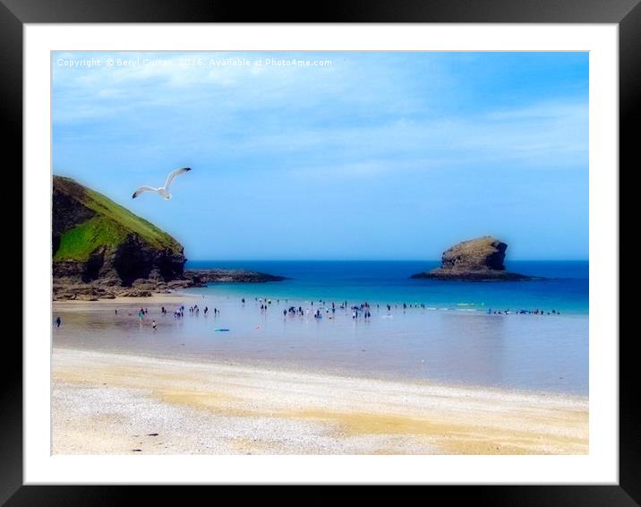 Majestic Seascape at Portreath Framed Mounted Print by Beryl Curran