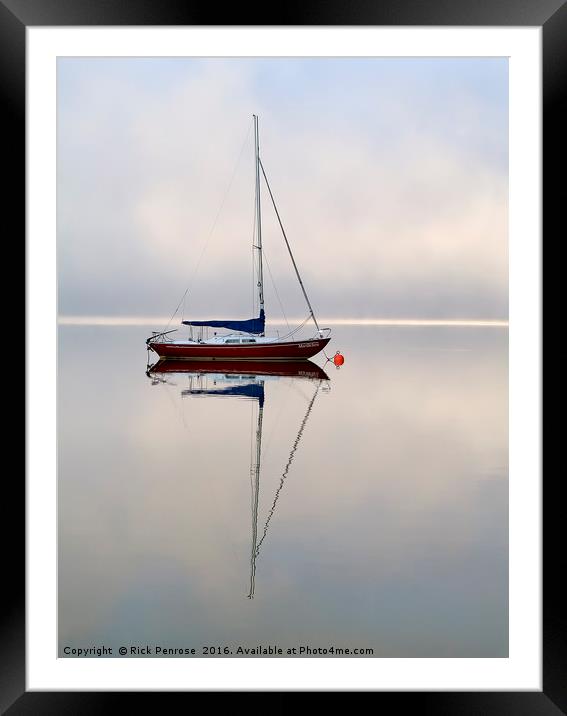 Moored On The Lake Framed Mounted Print by Rick Penrose