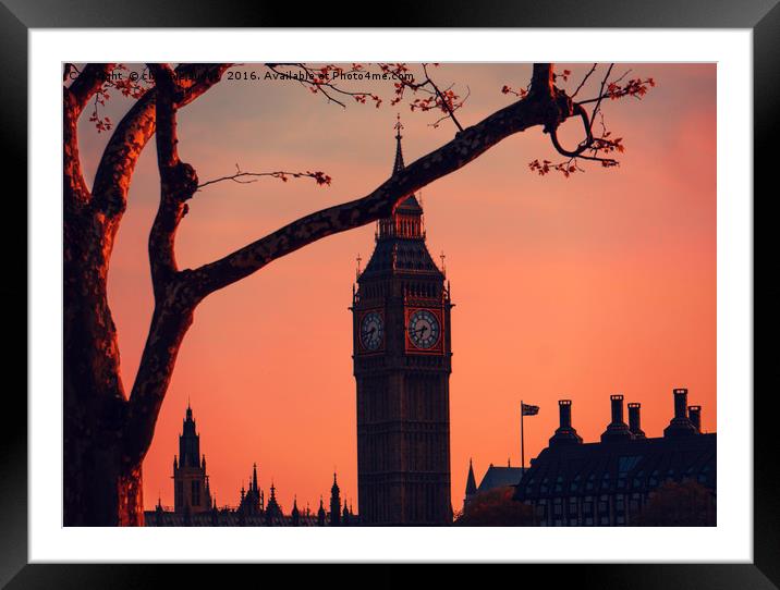 sunset over Big Ben and houses of parliment London Framed Mounted Print by Heaven's Gift xxx68