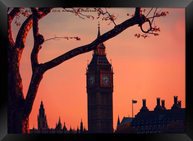 sunset over Big Ben and houses of parliment London Framed Print by Heaven's Gift xxx68