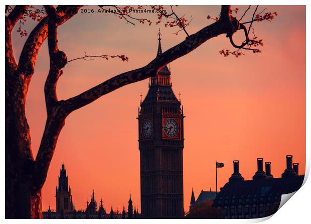 sunset over Big Ben and houses of parliment London Print by Heaven's Gift xxx68