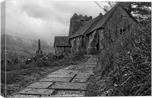 The Leaning Tower Of Cwmyoy                        Canvas Print by Bob Morgans