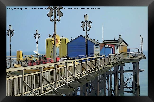 The Grand Pier at Teignmouth Devon Framed Print by Paula Palmer canvas