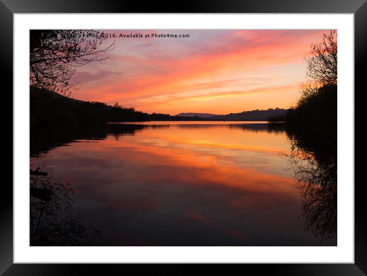 Combs Reservoir Sunset Framed Mounted Print by Laura Kenny
