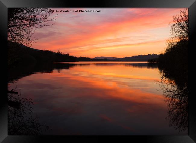 Combs Reservoir Sunset Framed Print by Laura Kenny