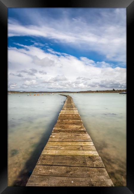 Newtown Wooden Jetty Framed Print by Wight Landscapes