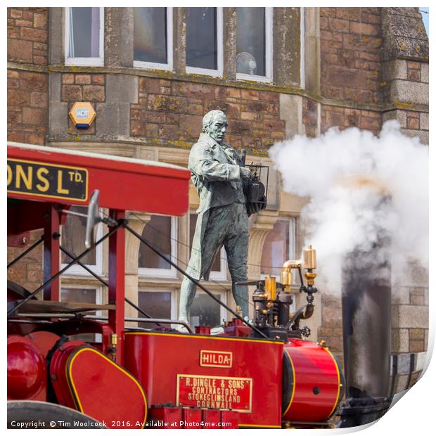 Traction Engine at Trevithick Day Camborne 2016 Print by Tim Woolcock