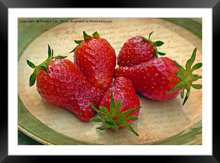 Still Life with Strawberries Framed Mounted Print by Frankie Cat