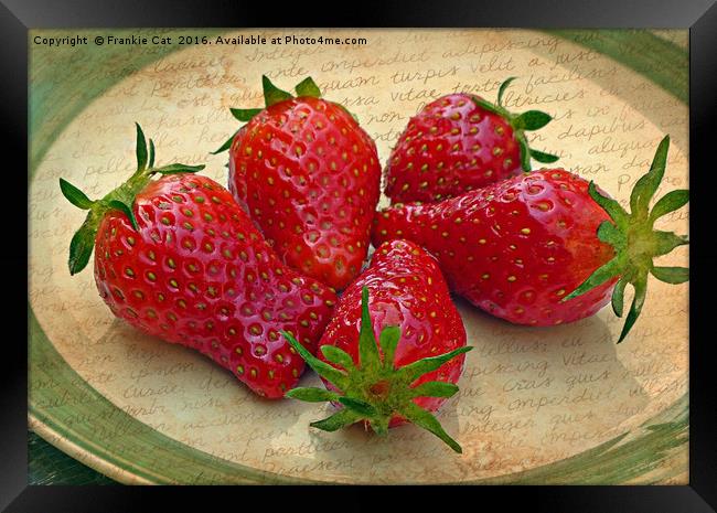 Still Life with Strawberries Framed Print by Frankie Cat