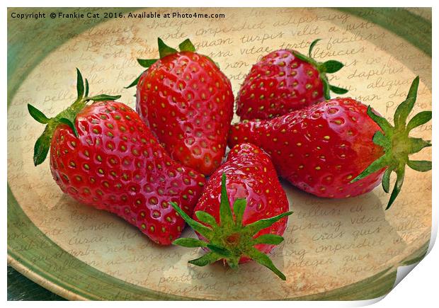 Still Life with Strawberries Print by Frankie Cat