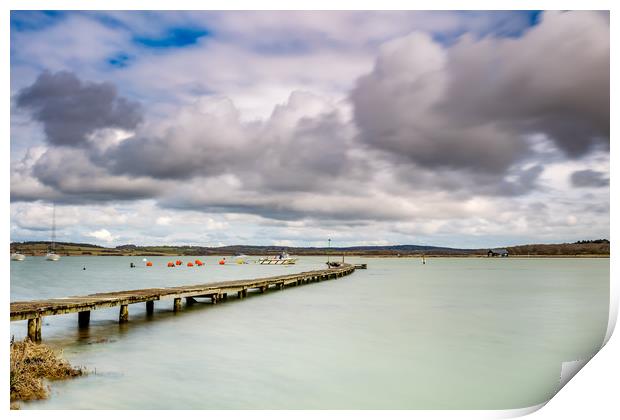 Wooden Jetty Newtown Isle Of Wight Print by Wight Landscapes