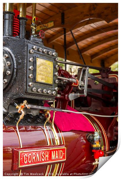 Traction Engine at Trevithick Day Camborne 2016 Print by Tim Woolcock