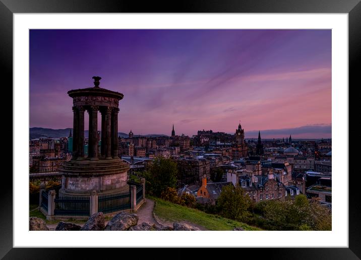 Calton Hill at Sunset Framed Mounted Print by Gavin Liddle