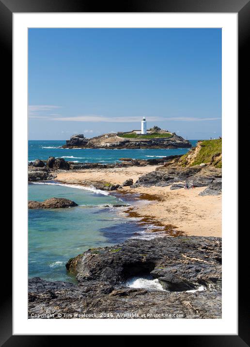 Godrevy Lighthouse, Cornwall Framed Mounted Print by Tim Woolcock