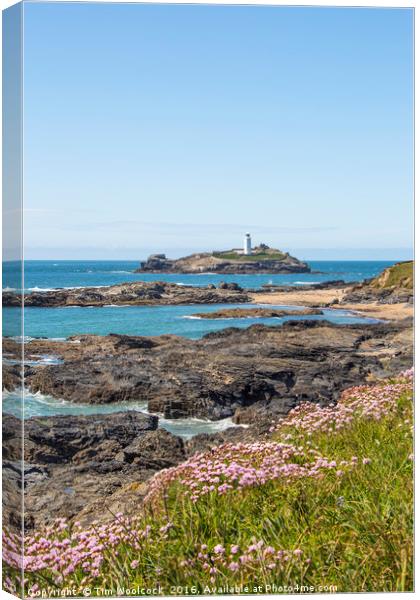 Godrevy Lighthouse, Cornwall Canvas Print by Tim Woolcock