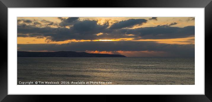A lovely Sunset looking towards St Ives, Cornwall Framed Mounted Print by Tim Woolcock