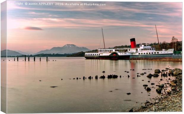 Maid Of The Loch Paddle Steamer Canvas Print by austin APPLEBY