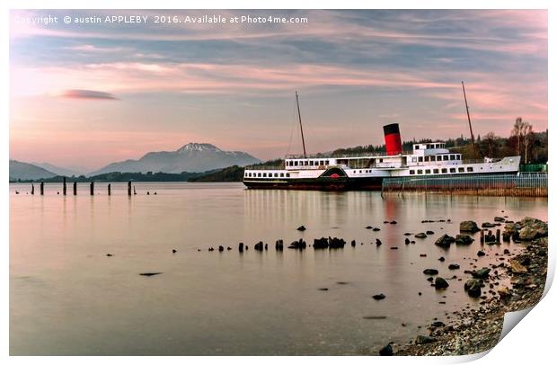 Maid Of The Loch Paddle Steamer Print by austin APPLEBY