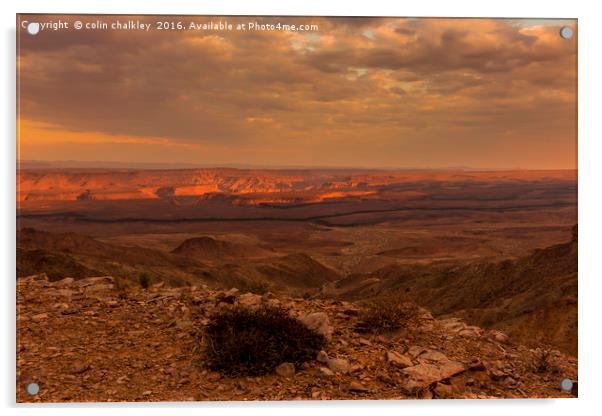 Fish River Canyon Sunset Acrylic by colin chalkley