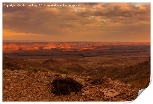 Fish River Canyon Sunset Print by colin chalkley