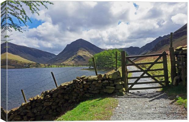             FLEETWITH PIKE ON BUTTERMERE           Canvas Print by Anthony Kellaway