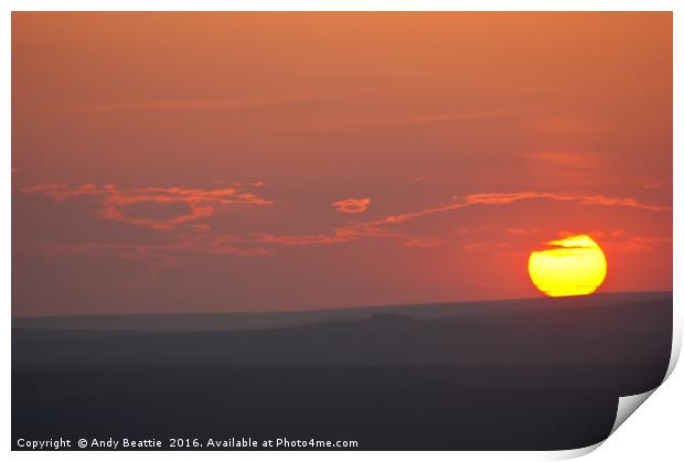 Sunset, Hebden, North Yorkshire Print by Andy Beattie