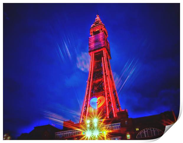 Blackpool Tower Print by Victor Burnside