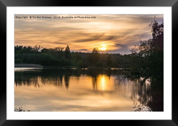 Sunset Over Mill Pond Beaulieu Framed Mounted Print by Gordon Dimmer