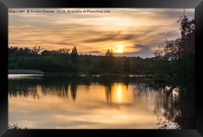 Sunset Over Mill Pond Beaulieu Framed Print by Gordon Dimmer