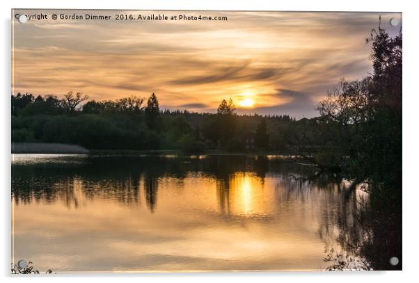 Sunset Over Mill Pond Beaulieu Acrylic by Gordon Dimmer