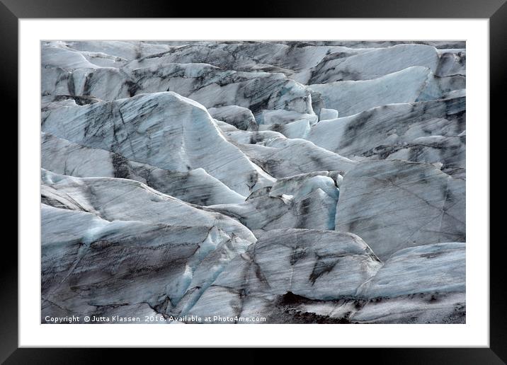 Svinafellsjokull glacier ice Framed Mounted Print by Jutta Klassen