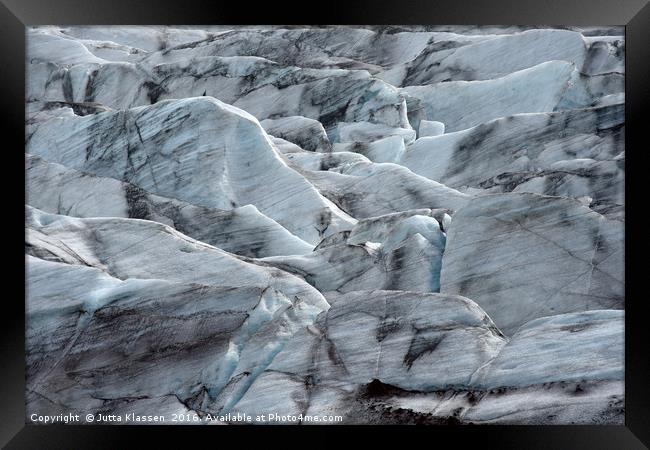 Svinafellsjokull glacier ice Framed Print by Jutta Klassen