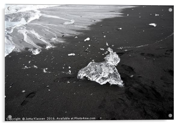 Ice animal walking onto the beach Acrylic by Jutta Klassen