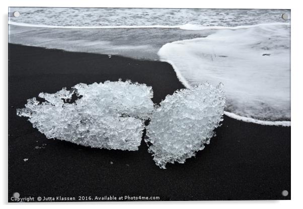 Ice sculptures on the beach Acrylic by Jutta Klassen