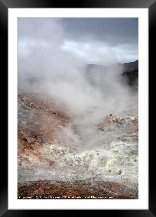 Sulfur lava steam at Landmannalaugar Framed Mounted Print by Jutta Klassen