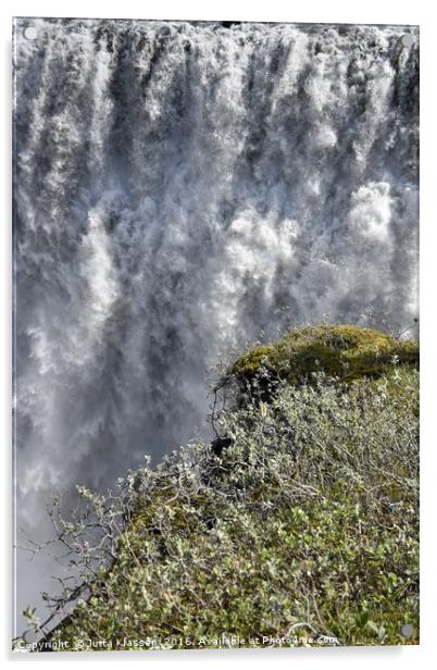 The force of a waterfall Acrylic by Jutta Klassen