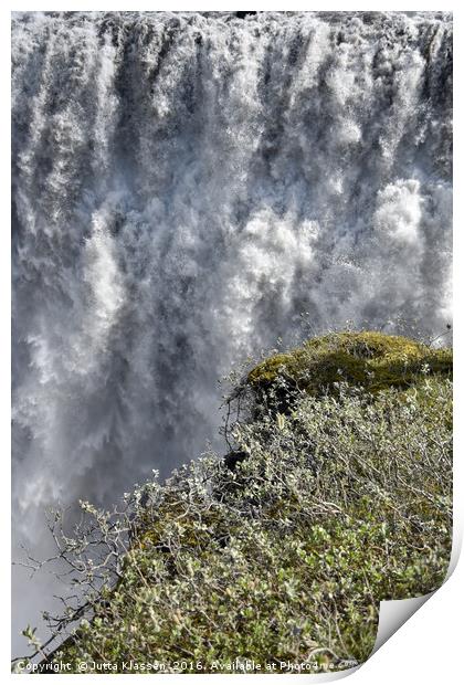 The force of a waterfall Print by Jutta Klassen
