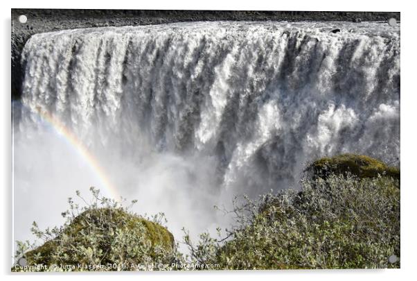 Waterfall with rainbow Acrylic by Jutta Klassen