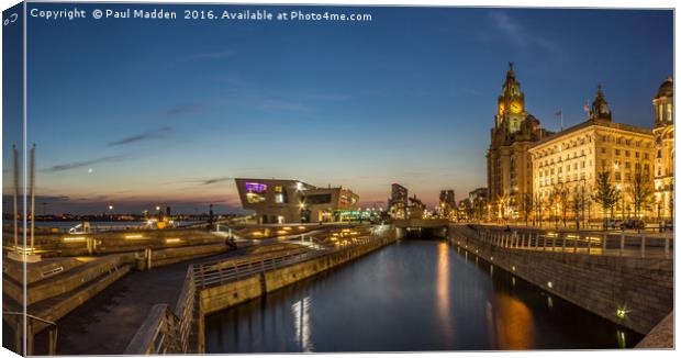 Pier Head Panorama Canvas Print by Paul Madden