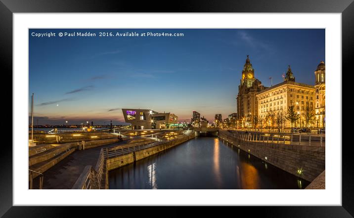 Pier Head Panorama Framed Mounted Print by Paul Madden