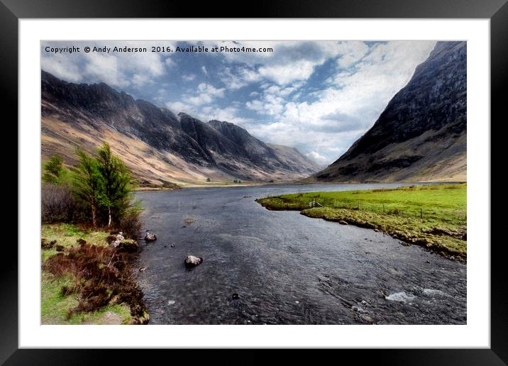 Moody Glencoe Framed Mounted Print by Andy Anderson