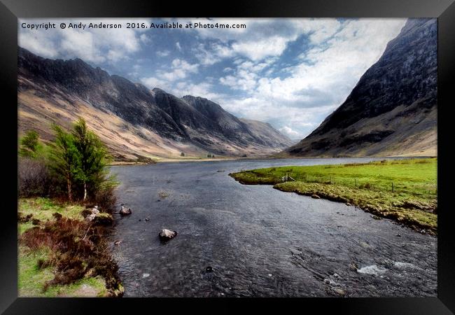 Moody Glencoe Framed Print by Andy Anderson