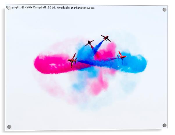 Red Arrows Break, Break, GO! Acrylic by Keith Campbell