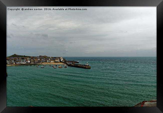 ST IVES HARBOUR Framed Print by andrew saxton