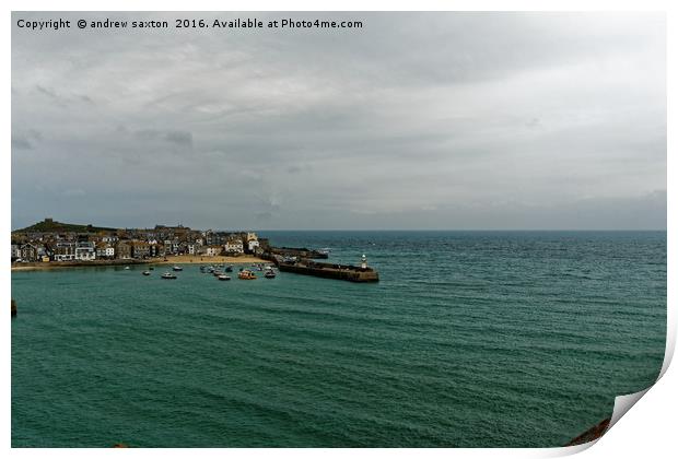 ST IVES HARBOUR Print by andrew saxton