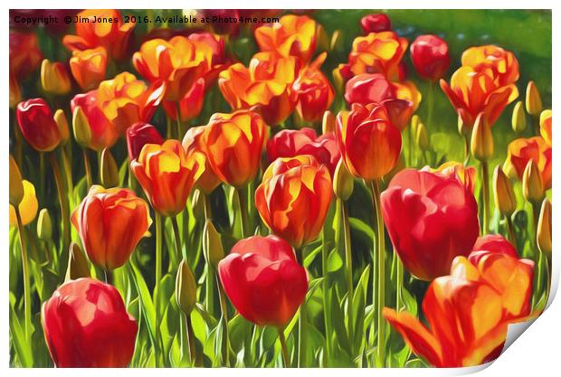 Artistic Tulips Print by Jim Jones