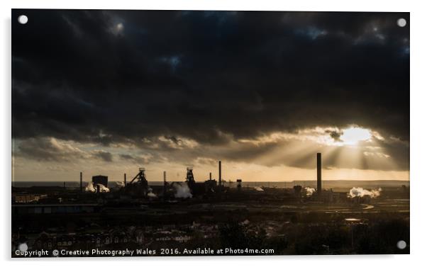 Port Talbot Steelworks Acrylic by Creative Photography Wales